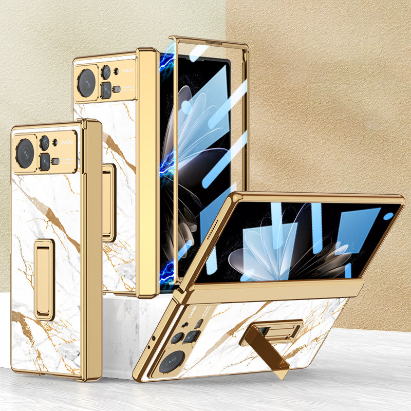 GKK For Xiaomi Mix Fold 2 5G Magnetic Hinge Protection Hard PC Phone Case Pattern Printing Kickstand Protective Shell Cover with Tempered Glass Film GKK For Xiaomi Mix Fold 2 5G Magnetic Hinge Protection Hard PC Phone Case Pattern Printing Kickstand Protective Shell Cover with Tempered Glass Film